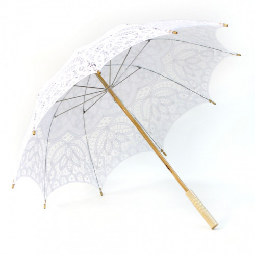 Victorian Lace Parasol Umbrella - White  26 " L x 29" D - $59.00